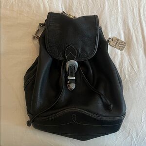 Vintage RUGBY North America Leather Bucket Backpack Bag Black